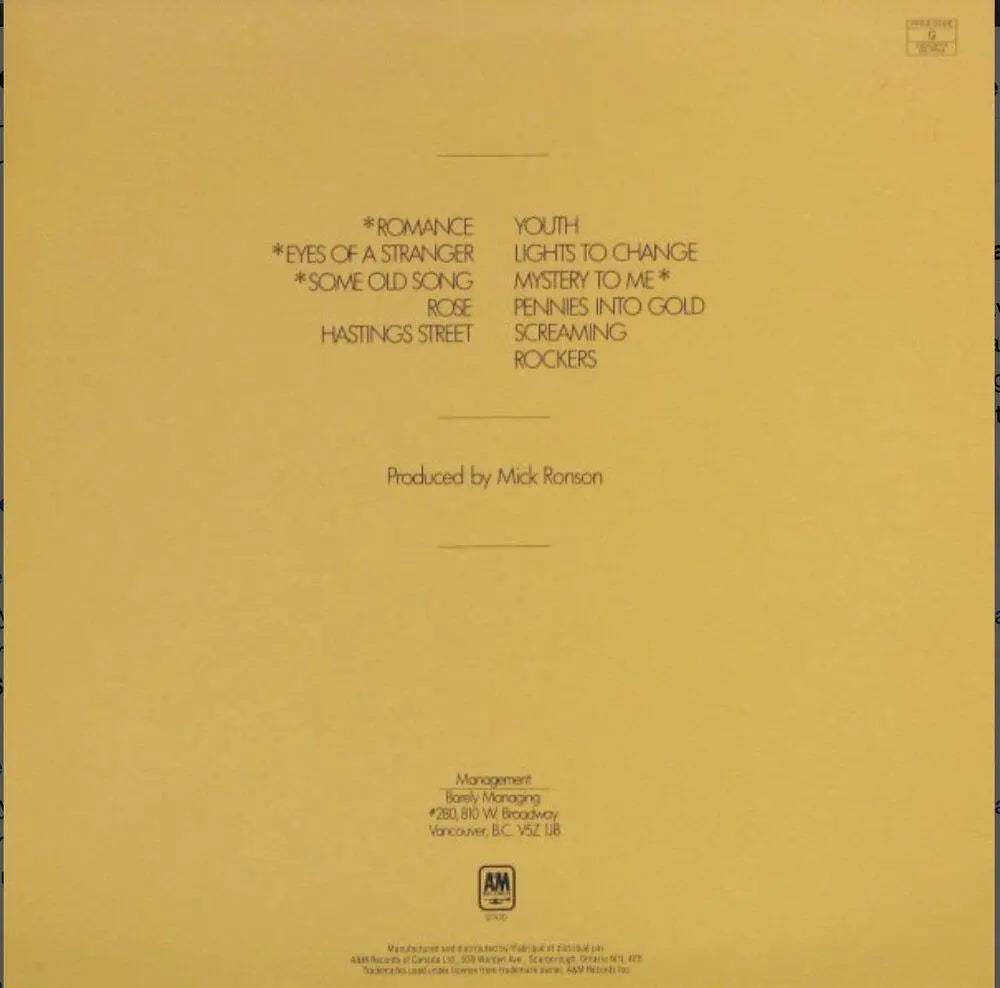 Payolas – No Stranger To Danger - 1982