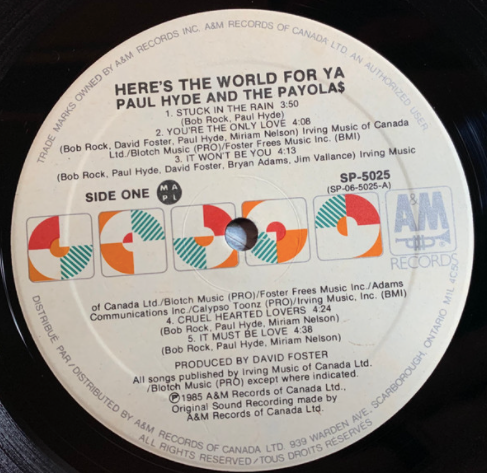 Paul Hyde And The Payolas – Here's The World For Ya