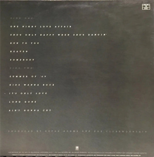 Bryan Adams – Reckless - Original de 1984