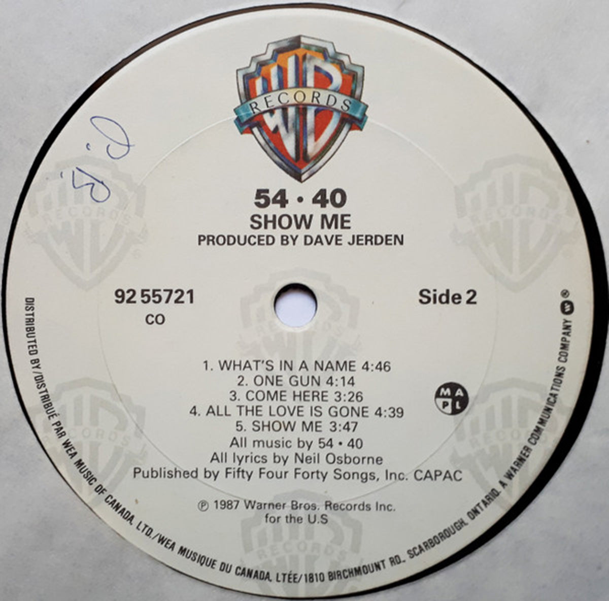 54-40 – Show Me - 1987 Original