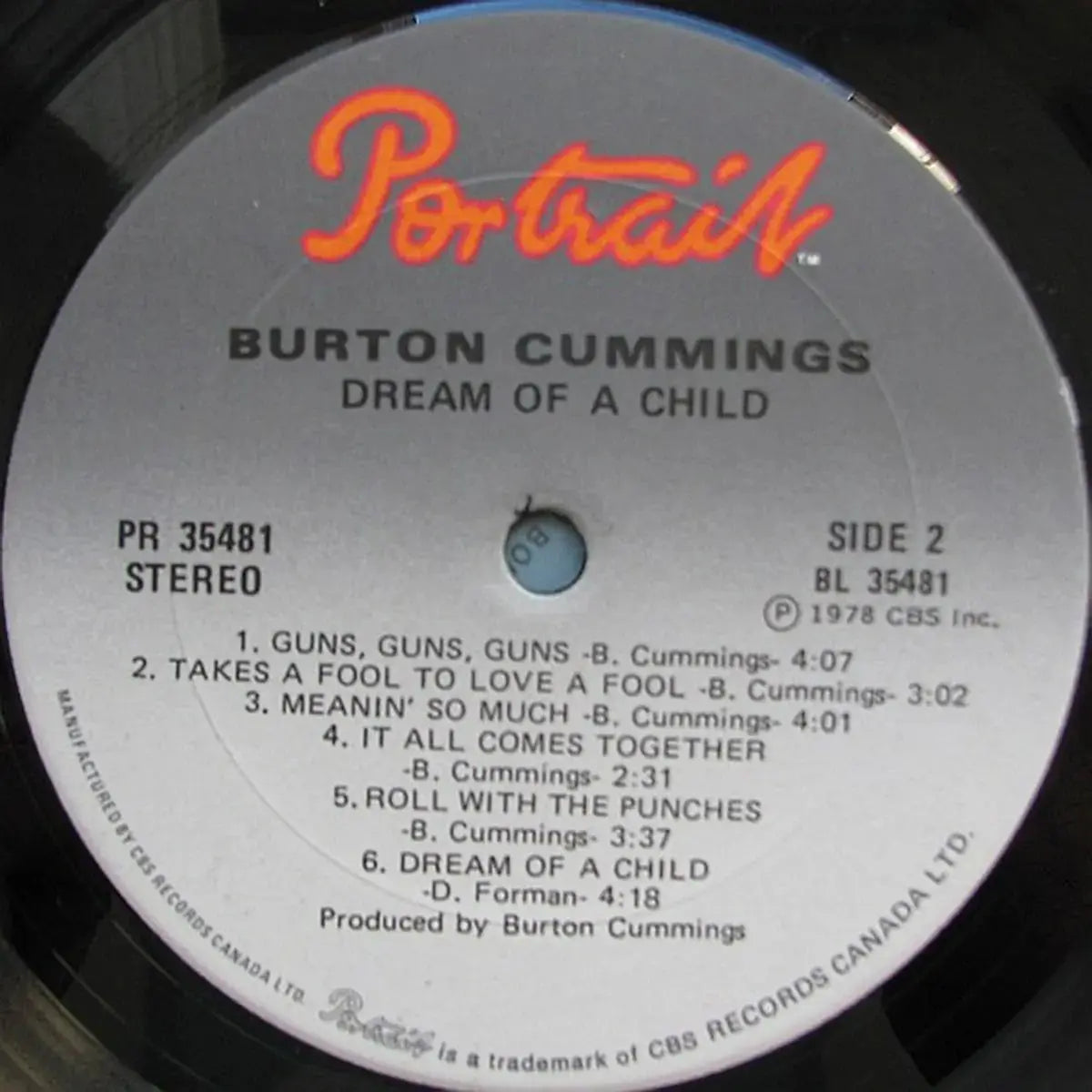 Burton Cummings – Rêve d'enfant - Original 1978