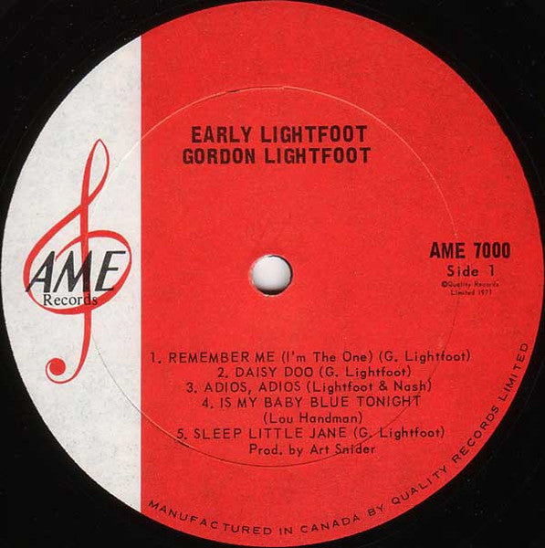 Gordon Lightfoot – Early Lightfoot - 1971 Original