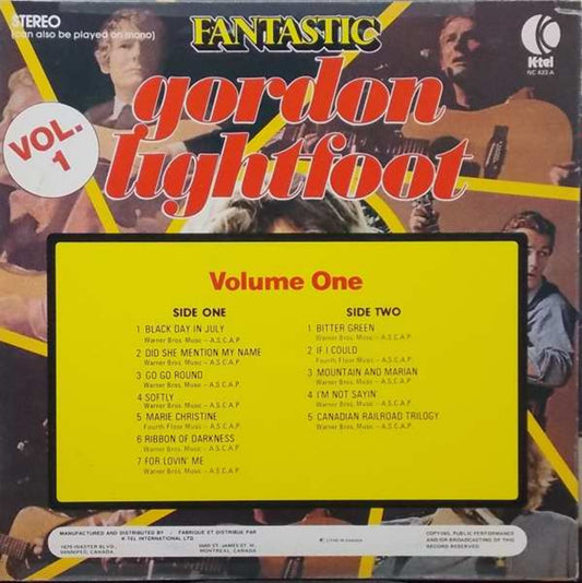 Gordon Lightfoot – Fantastique Vol. 1 - 1977 Original !