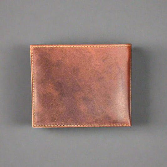 Men’s Bifold Flip-Up Cow Leather Wallet