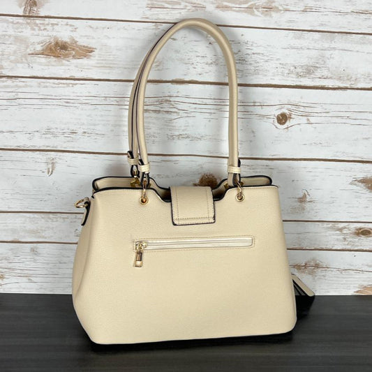 Temptation Italy Faux Leather 2-Handle Bag with Dragonfly and Flowers