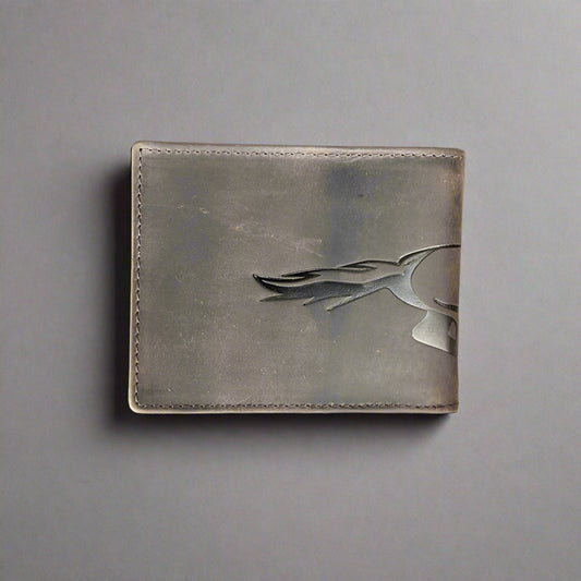 Men’s Cow Leather Mustang Embossed Bifold Wallet