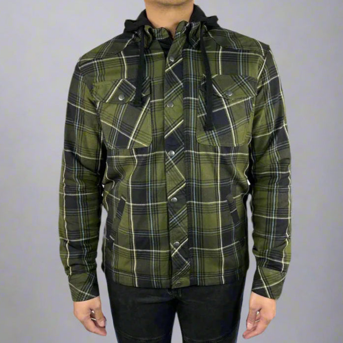 Men’s Armored Shirt with Removable Hoodie