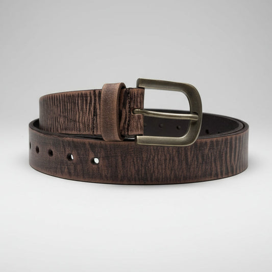 Men's Classic Matte Distressed Variegated Leather Belt