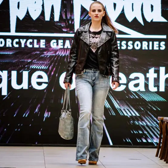 Women's Biker Look Sheep Leather Jacket