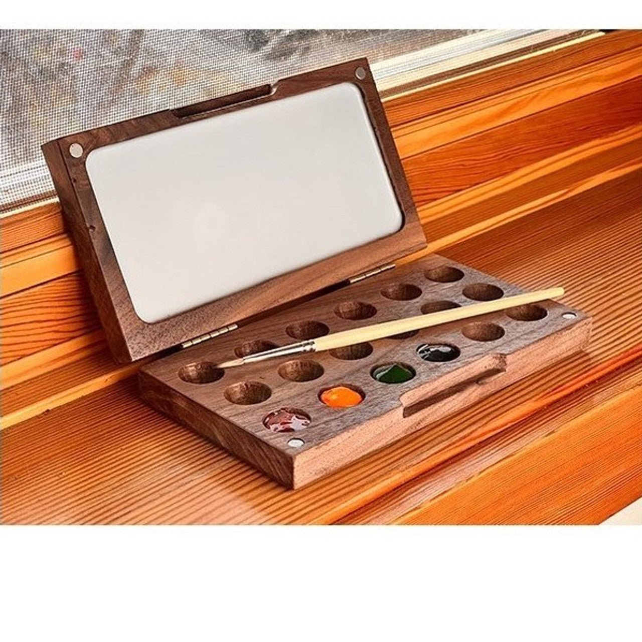 Wooden Watercolour Palette, Hand-crafted