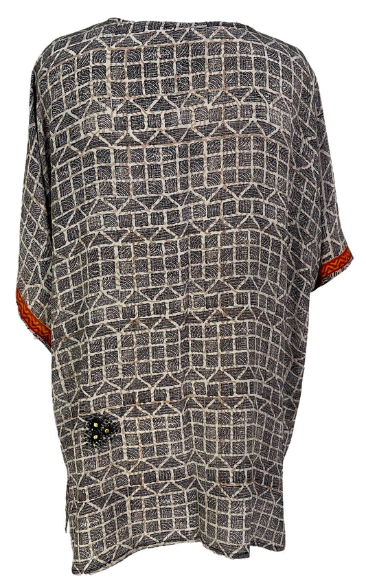 PRC6915 Avatar Pure Silk Kimono-Sleeved Jacket with Belt