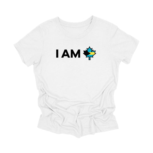 YOUTH - I Am Canada - Canadian Maple Leaf with Bahamas Flag, YOUTH T-Shirt, Canadian Gift T-Shirt, Bahamas Present, National Flag Tee Shirt - Inspired X