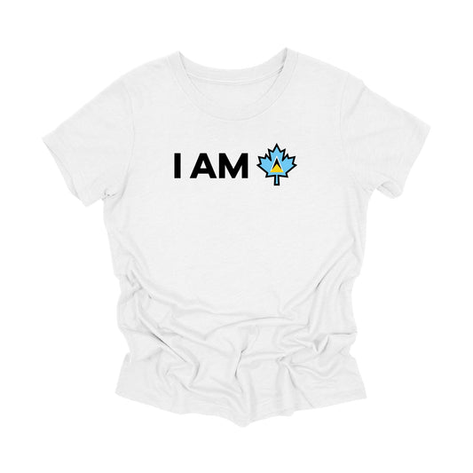 YOUTH - I Am Canada - Canadian Maple Leaf with Saint Lucia Flag, YOUTH T-Shirt, Canadian Gift T-Shirt, Saint Lucia Present, National Flag Tee Shirt - Inspired X