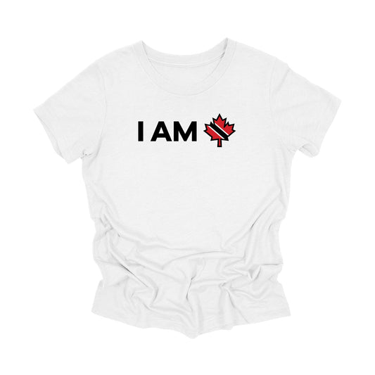 I Am Canada - Canadian Maple Leaf with Trindad & Tobago Flag, YOUTH T-Shirt, Canadian Gift T-Shirt, Trindad & Tobago Present, National Flag Tee Shirt - Inspired X