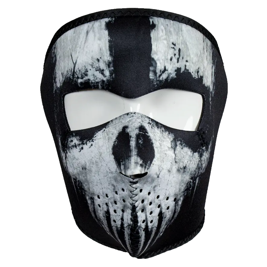 ZANheadgear Full Face Black Skull Neoprene Mask