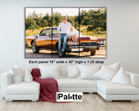 Split canvas prints 3 panels Triptych 16" x 30" each Panel