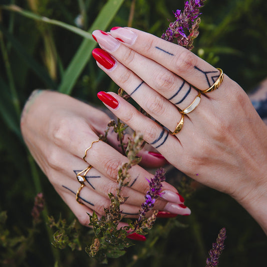 Bague dorée soleil en acier inoxydable plaqué or 18K | ASTRAÉA