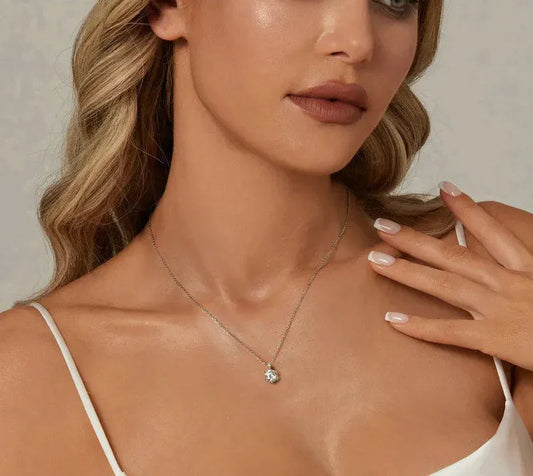 Glamorous Gem 1ct Moissanite Sterling Silver Pendant Necklace