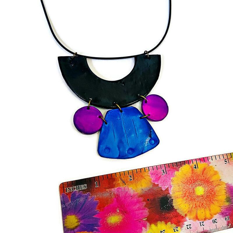Blue & Purple Statement Earrings Post or Clip Ons - "Janet"