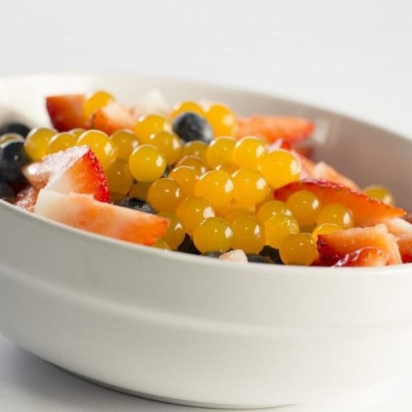 "TOP DEAL" Mango Bursting Boba® | Popping Boba | 490g Mini Tub | 6 Mini Tubs Per Case | 90 Cases Per Pallet | Ships Free Within Canada on Orders Above CAD $199
