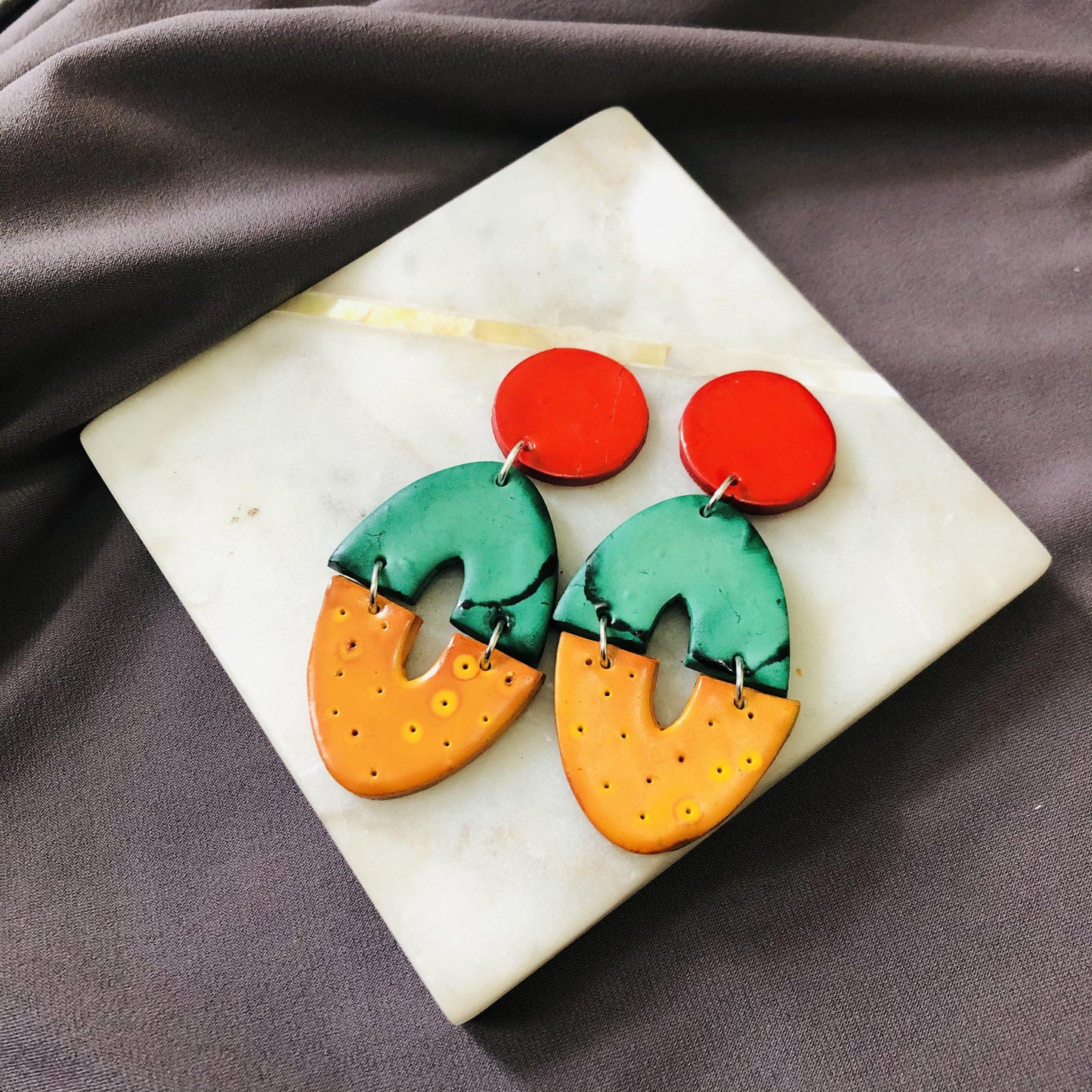Long Artsy Clip On Earrings for Non-Pierced Ears, Handmade – "Zoe"