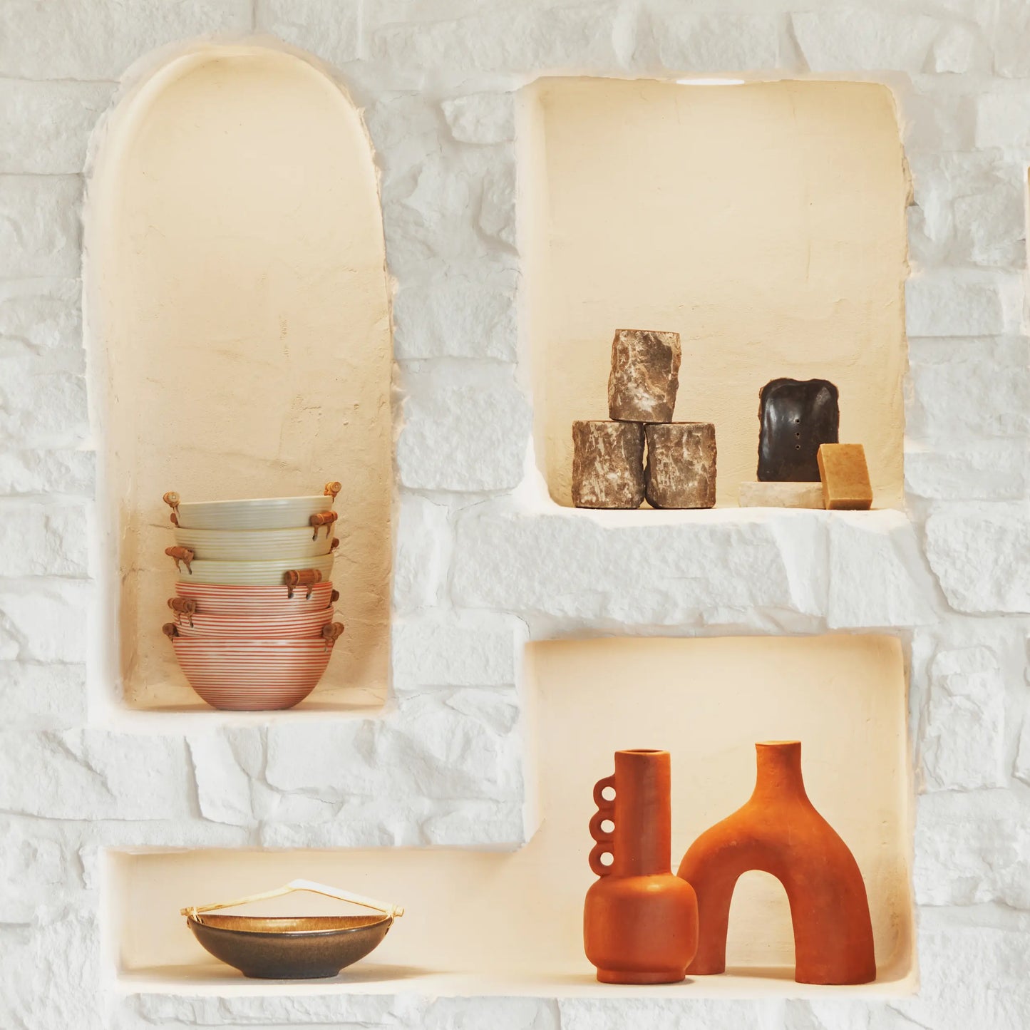 Porte savon en bois pétrifié