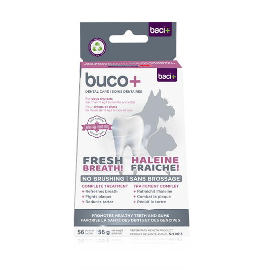 Buco+ 100mg – Soins Dentaires Naturels pour Chats et Chiens -15KG