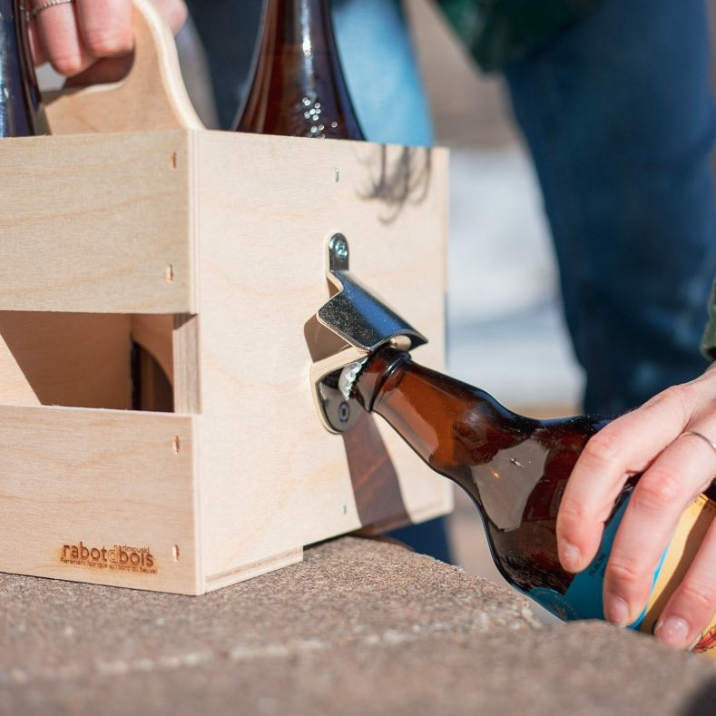 6-Pack - Caisse en bois pour bouteilles et canettes