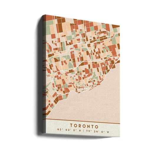 Wall art Black Maps Earth Tones 89 Canvas