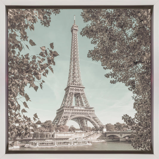 Wall art PARIS Eiffel Tower & River Seine | urban vintage style