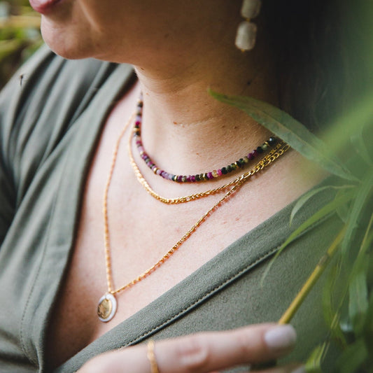 Collier chaîne en acier inoxydable plaqué or 18K | AURORA