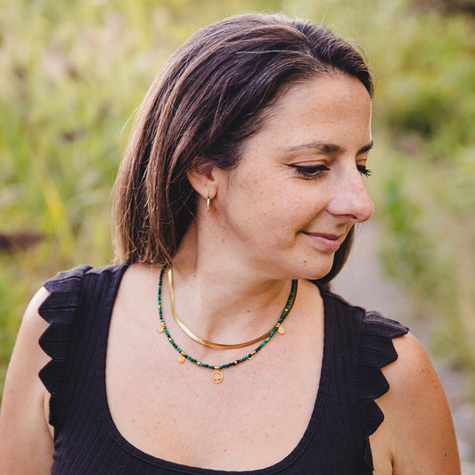 Collier ras de cou doré en acier inoxydable 18K | CLÉOPÂTRE