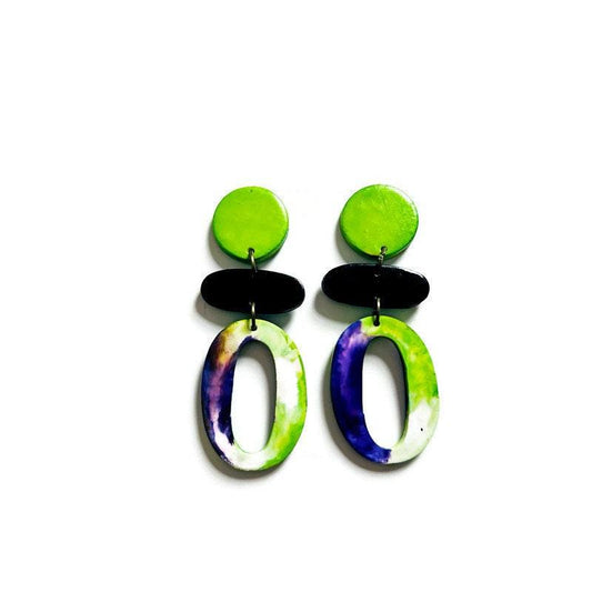 Handmade Colourful Clip On Earrings – Polymer Clay
