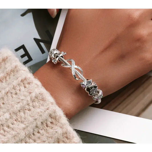 Dazzle in Elegance with 925 Sterling Silver CZ Beads for Bracelets & Bangles