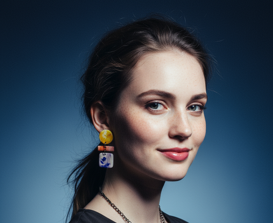 Pastel Geometric Earrings Handmade
