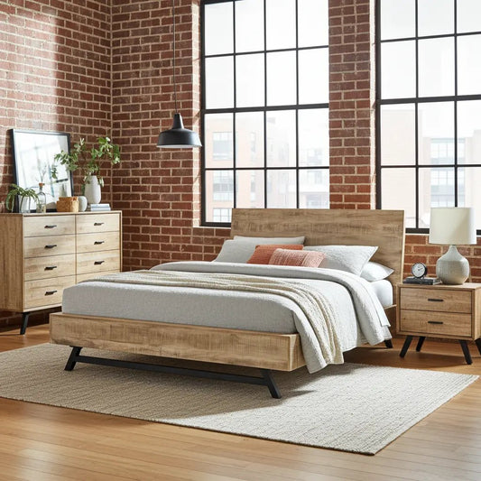 Cadre de Lit Queen en bois massif de Manguier