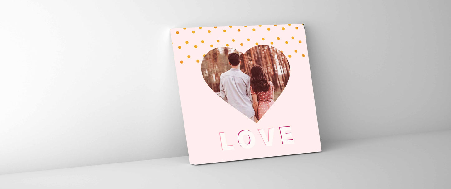 16" x 16" Collage Canvas Photo Love Heart Canvas Print