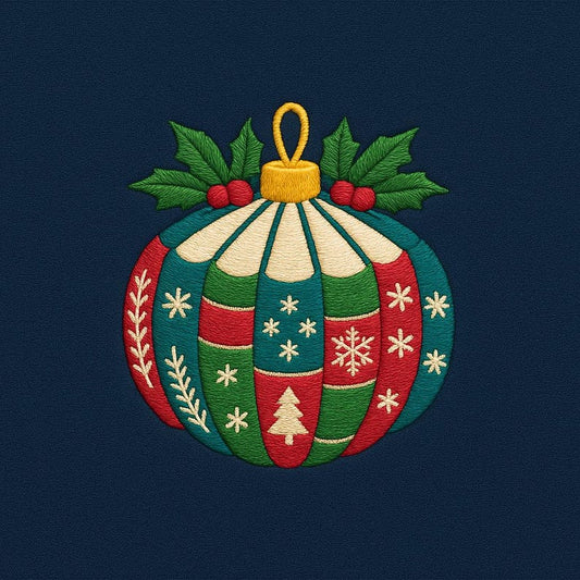 Embroidered Christmas Ornament Crewneck Sweater