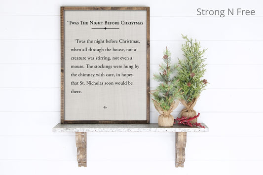 Twas the Night Before Christmas Sign | Christmas Decor | Book Page Sign | Wood Sign | Farmhouse Sign | Farmhouse Decor | Farmhouse Style