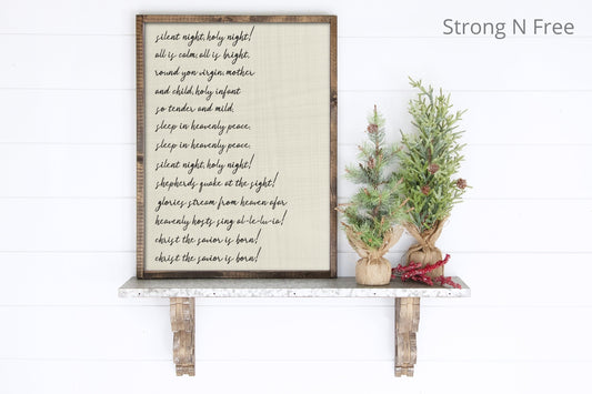 Silent night Holy night wood sign | Christmas mantel decor | Holiday mantel sign