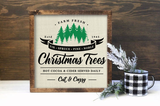 Farm Fresh Christmas Trees Sign, Christmas Tree Farm Sign, Christmas Decor, Christmas Farmhouse Sign, Christmas Wall Decor, Rustic Christmas