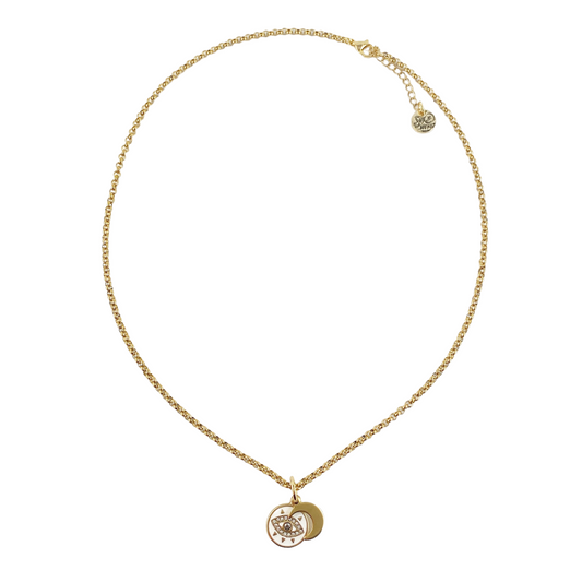 Eye and Moon Gold Necklace