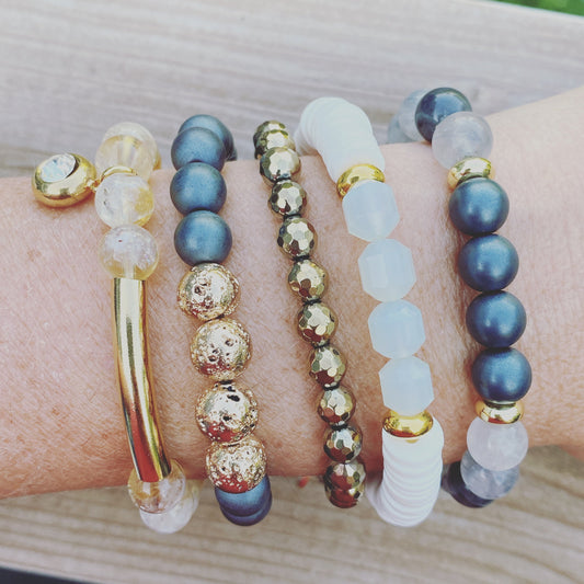 Citrine Gold Banded Bracelet