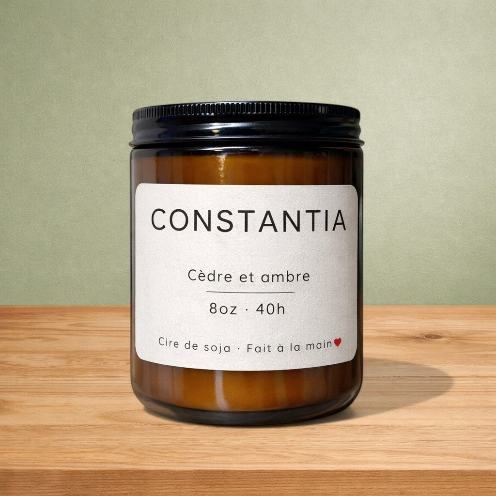 Bougie de soya CONSTANTIA cèdre et ambre