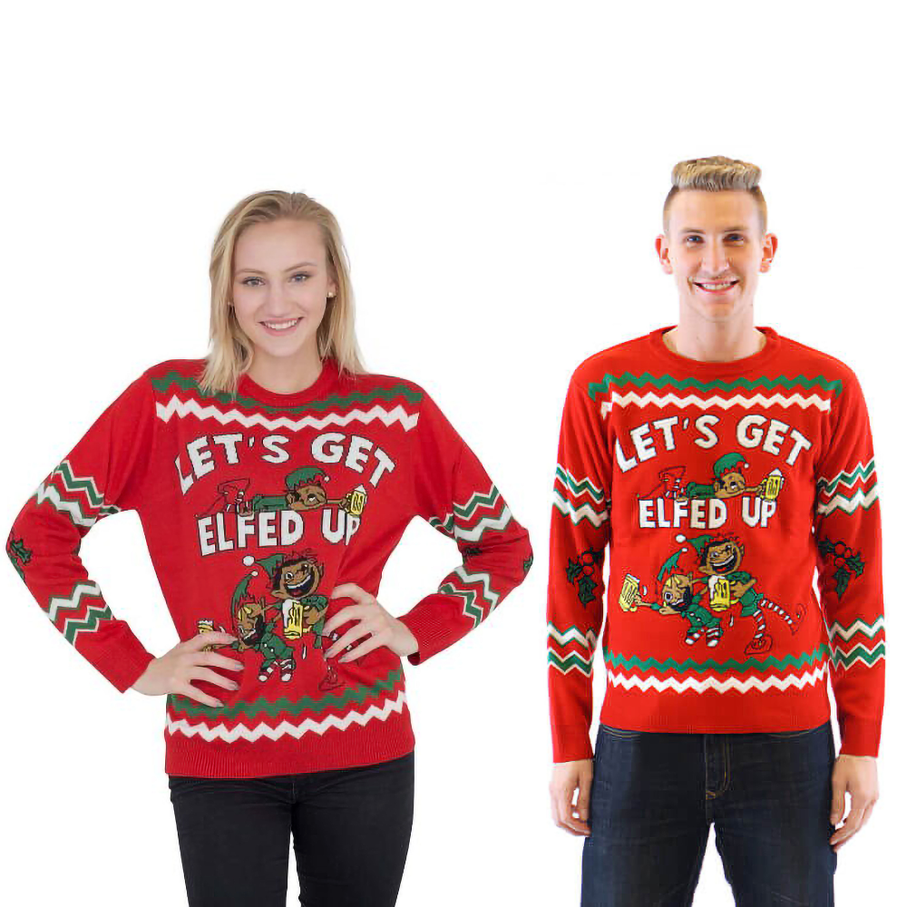 Couple - Let Get Elfed Up Drunken Elves Sweater