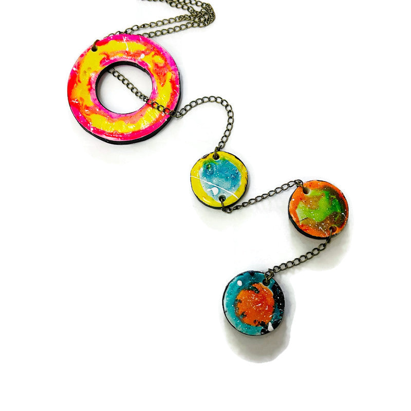 Abstract Paint Splash Earrings Handmade