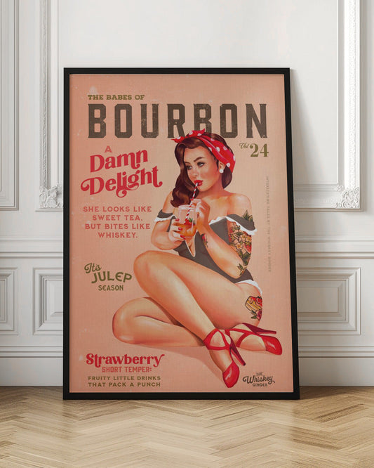 Wall art Babes of Bourbon Vol 22 Vintage Pinup Girl Drinking A Cocktail