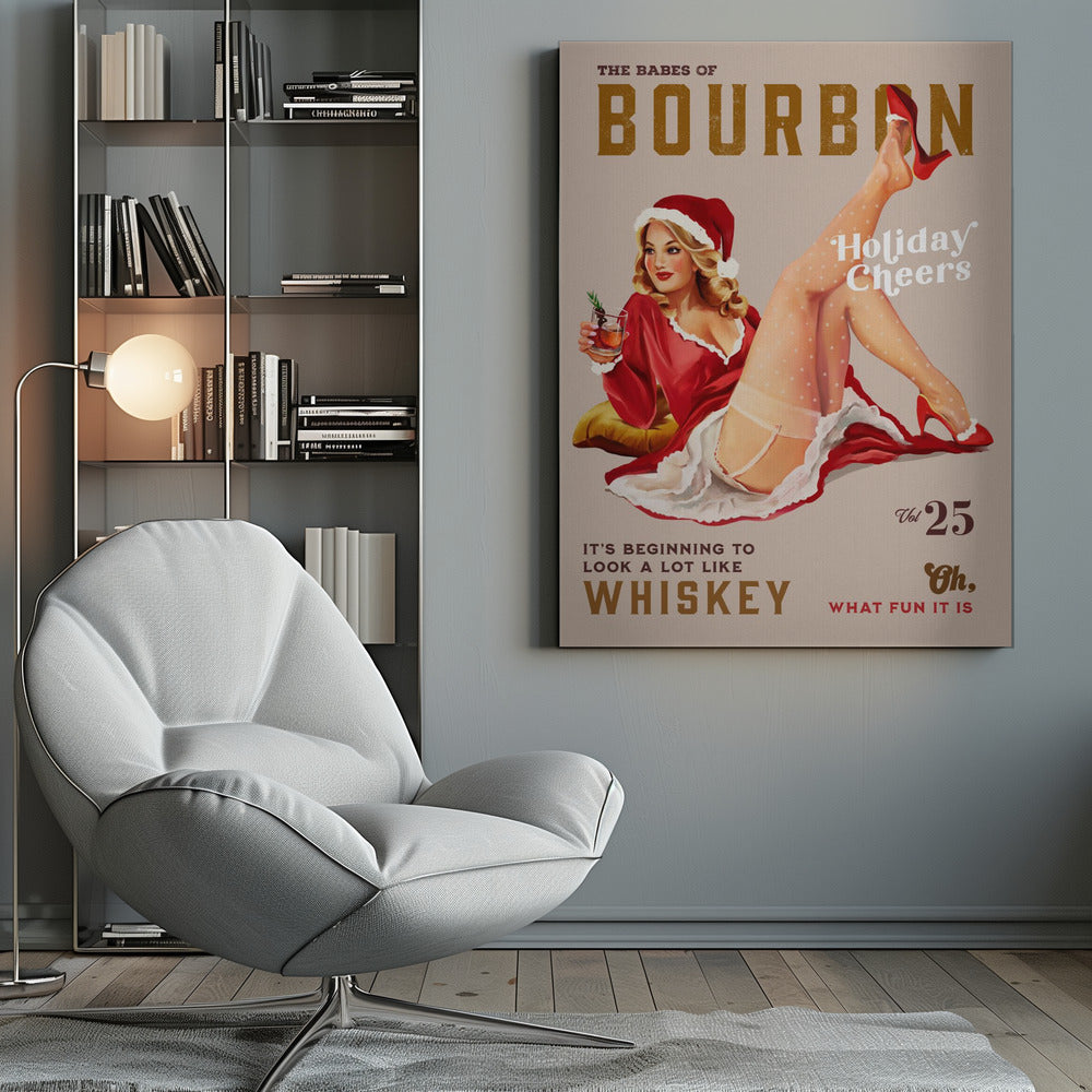Wall art Babes of Bourbon Vol 25 Holiday Cheer Christmas Pinup