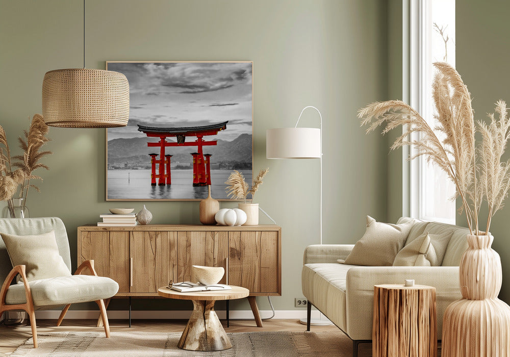Wall art Torii of Itsukushima Shrine on Miyajima - colorkey