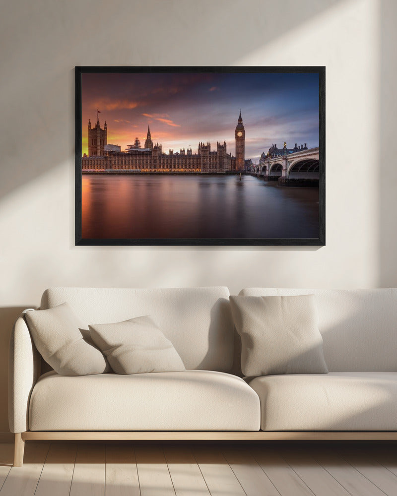 Wall Art London Palace of Westminster Sunset